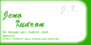 jeno kudron business card